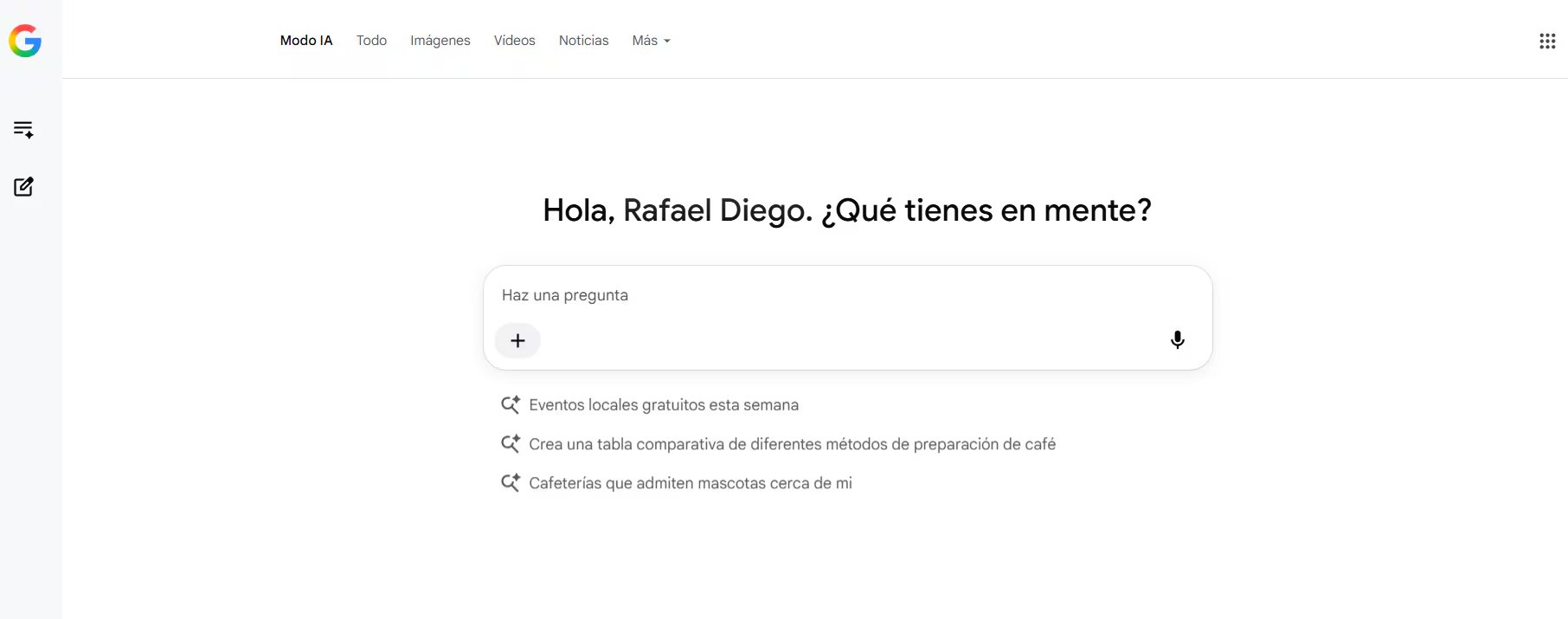 Así luce la interfaz de AI Mode. 
(Captura Google)