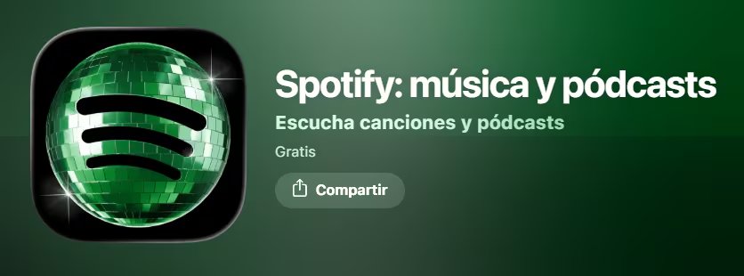 Spotify reemplazó de forma temporal su ícono por una versión tipo bola disco por su 20° aniversario. (App Store)