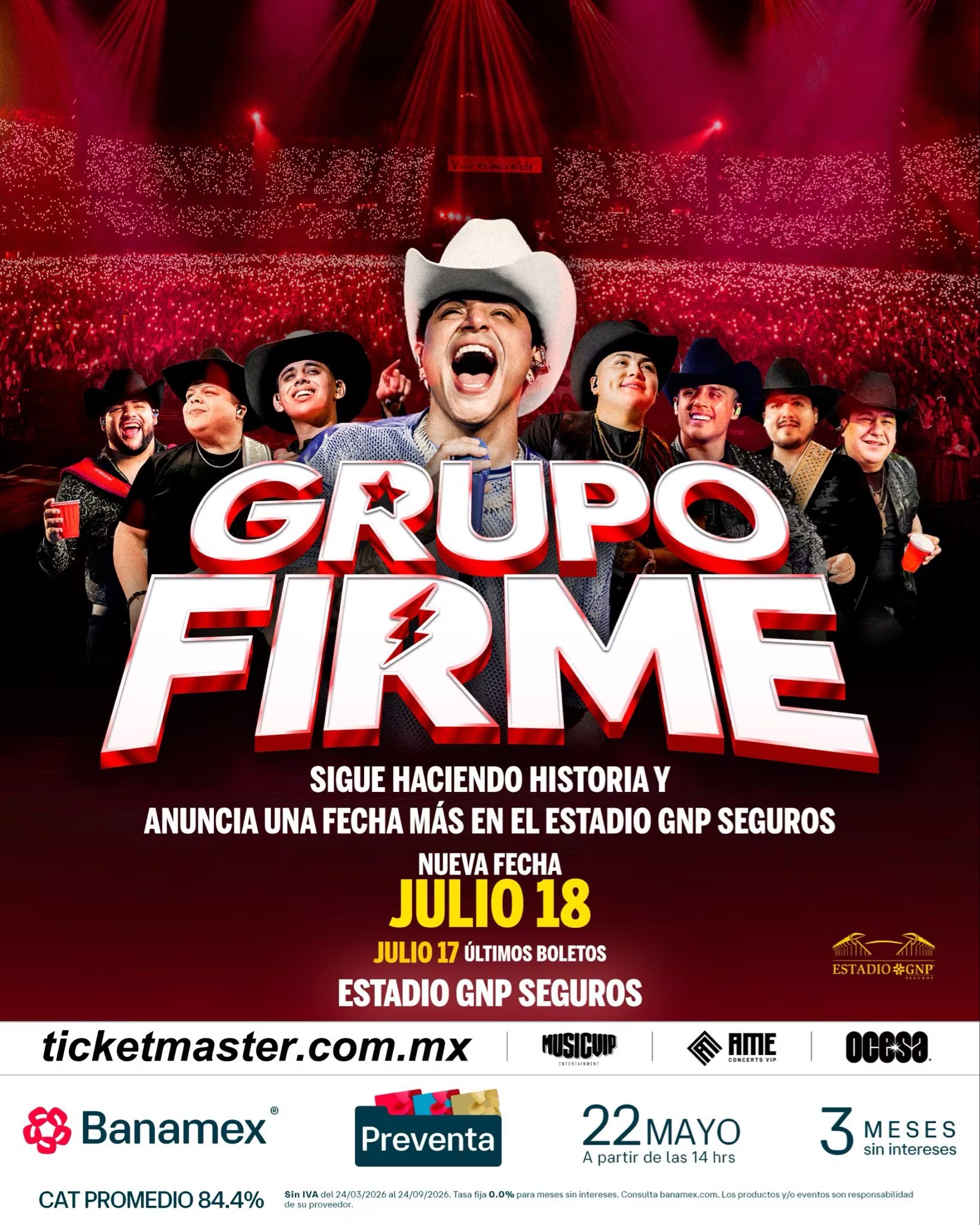 Grupo Firme suma otra fecha para CDMX en el Estadio GNP (@ocesa_total)