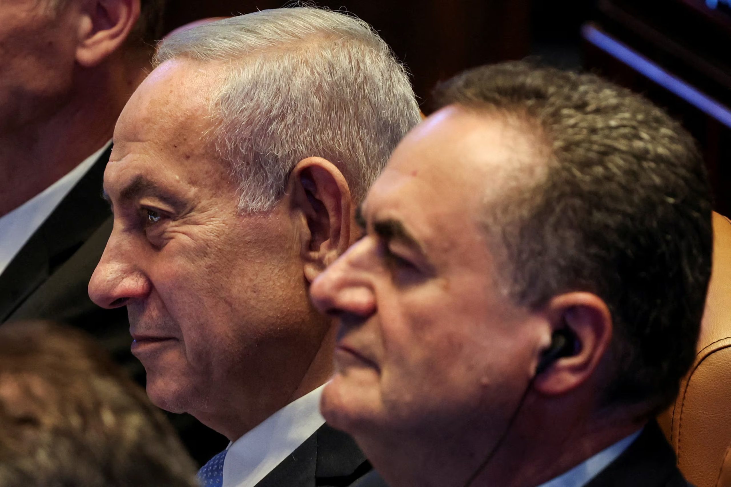 El primer ministro israelí, Benjamin Netanyahu, y el ministro de Defensa, Israel Katz (REUTERS/Ronen Zvulun)