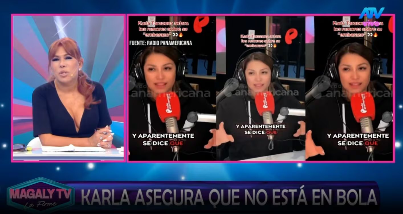 Karla Tarazona encara a Magaly Medina por opinar sobre su relación con Christian Domínguez. Captura: Magaly TV La Firme.