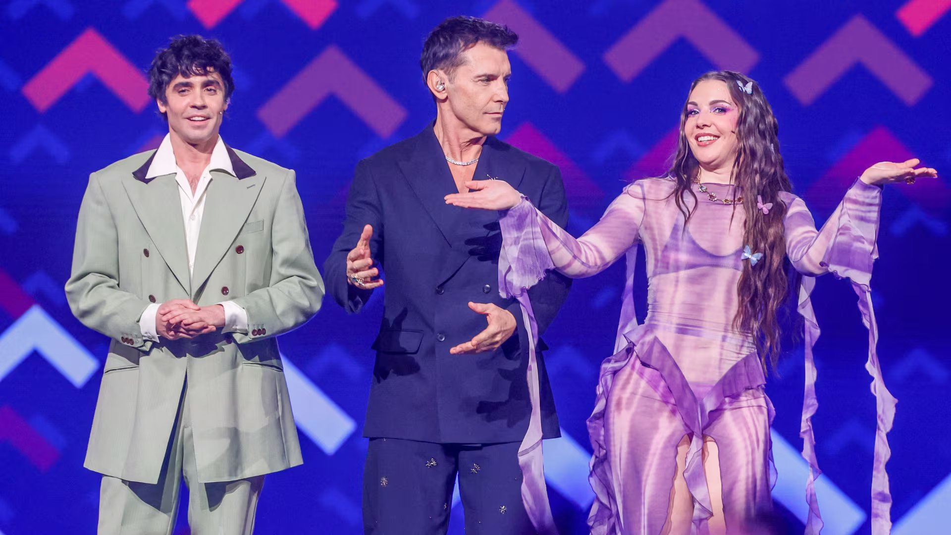 Javier Ambrossi, Jesús Vázquez e Inés Hernand, presentadores del Benidorm Fest 2026 (Europa Press)