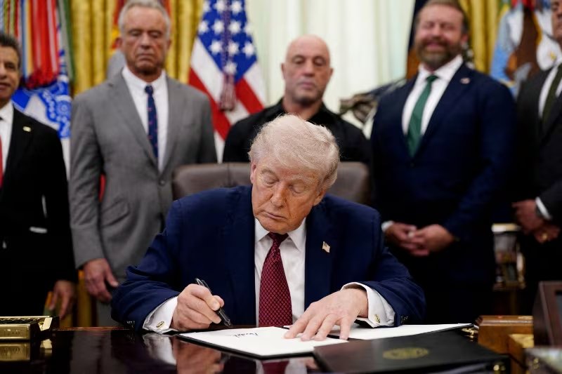 Donald Trump en la Casa Blanca, (Washington, Estados Unidos)