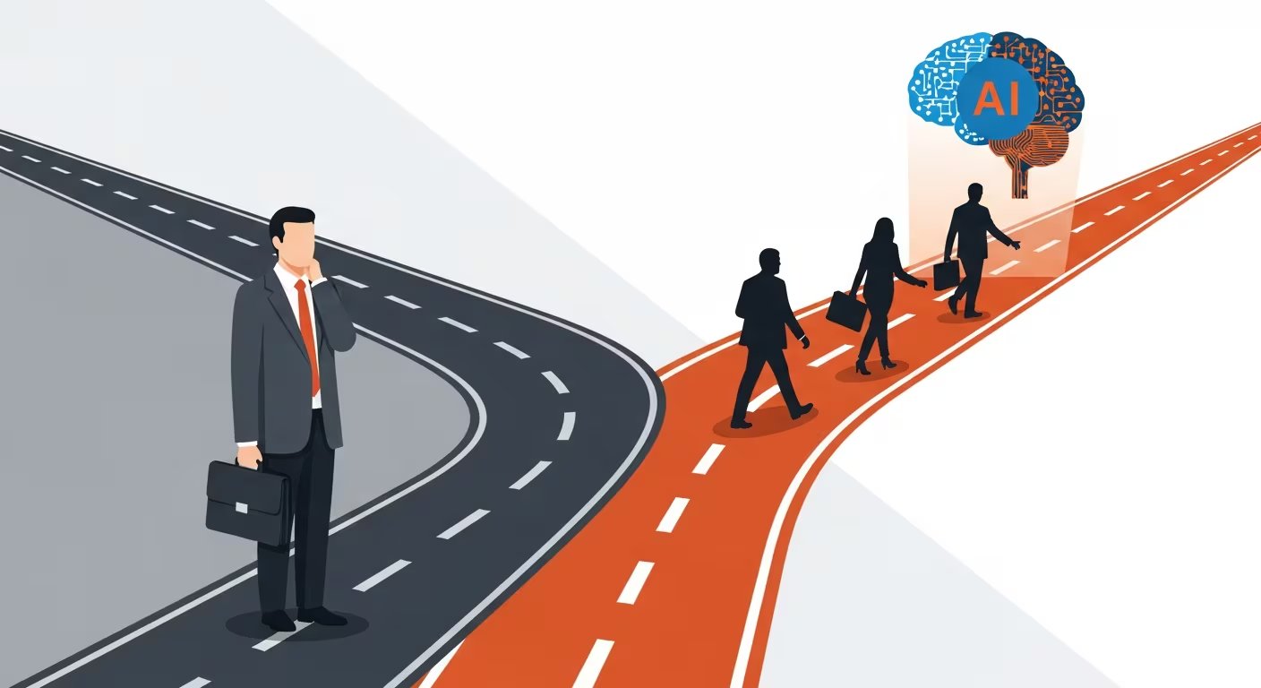 La brecha entre líderes que usan IA y quienes se retrasan puede afectar la percepción interna de liderazgo y eficiencia. (Imagen Ilustrativa Infobae)