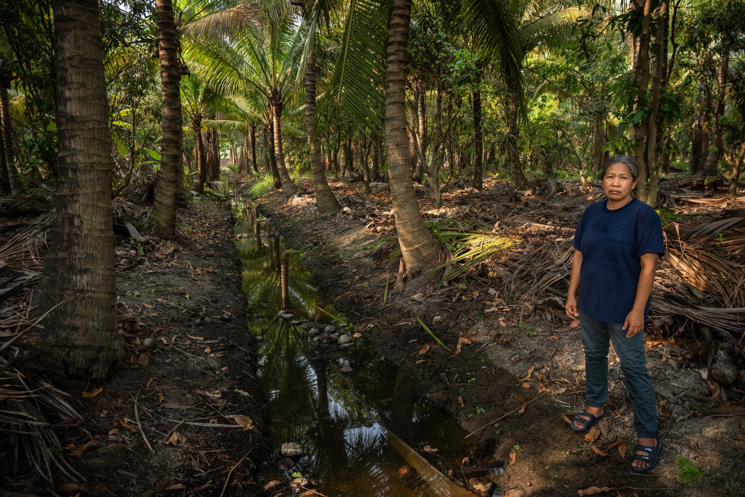 El aumento de los precios del combustible y los fertilizantes llevó a Saithong Jamjai a dejar de cultivar arroz y pasar a los cultivos frutales en su finca de Nonthaburi, Tailandia (Para The Washington Post)