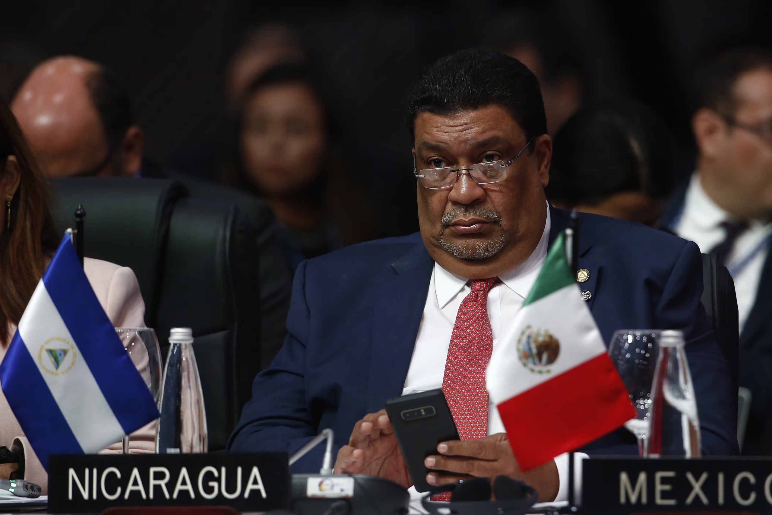 Valdrack Jaentschke, otra propuesta nicaragüense rechazada. Opositores señalan a Jaentschke de dirigir redes de espionaje y vigilancia en Costa Rica y otros países centroamericanos (EFE/Luis Noriega)