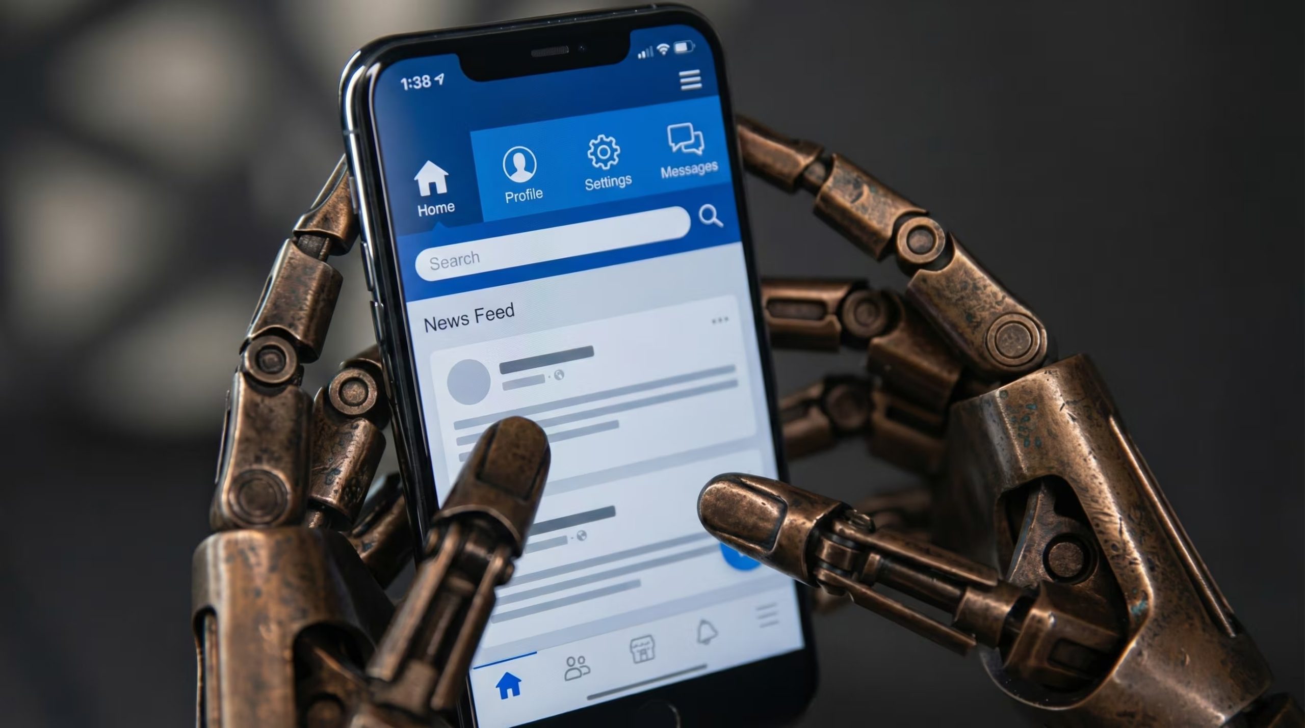 Una mano robótica de diseño moderno sostiene un smartphone, simbolizando la avanzada interacción entre la inteligencia artificial y la tecnología móvil en un futuro próximo. (Imagen Ilustrativa Infobae)
