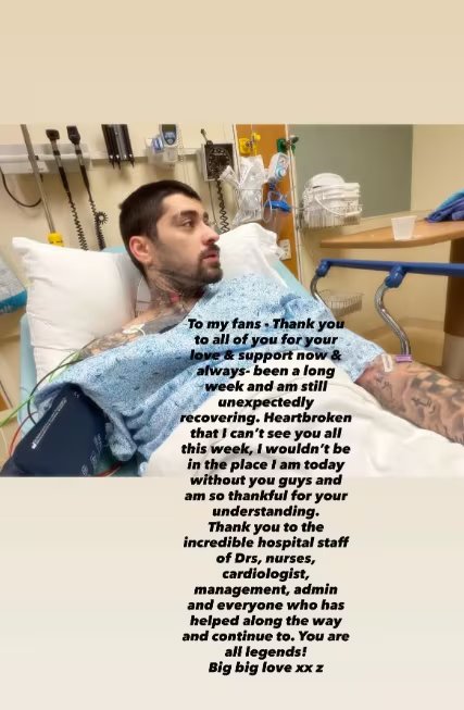 La reciente fragilidad de Zayn Malik, quien estuvo hospitalizado en abril, motivó la reducción de fechas de su gira Konnakol Tour (Instagram)