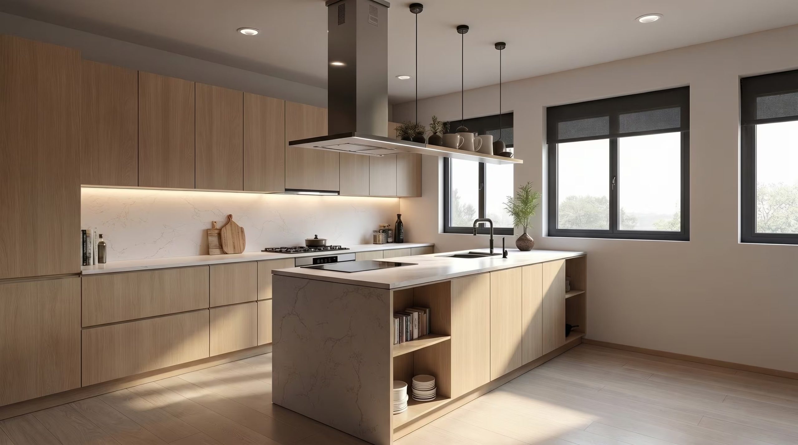 La correcta circulación alrededor de islas y muebles asegura comodidad y practicidad en la cocina renovada. (Imagen Ilustrativa Infobae)