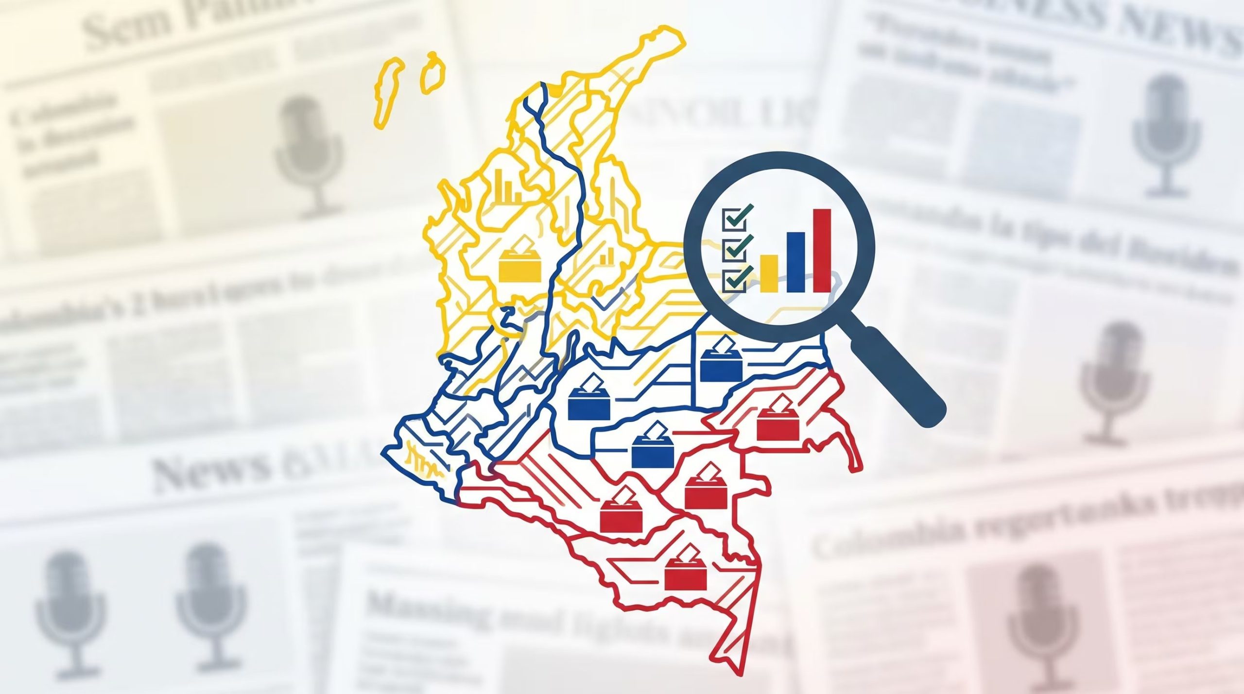 Una semana antes de las elecciones fueron publicadas tres encuestas de intención de voto en Colombia - crédito Visuales IA