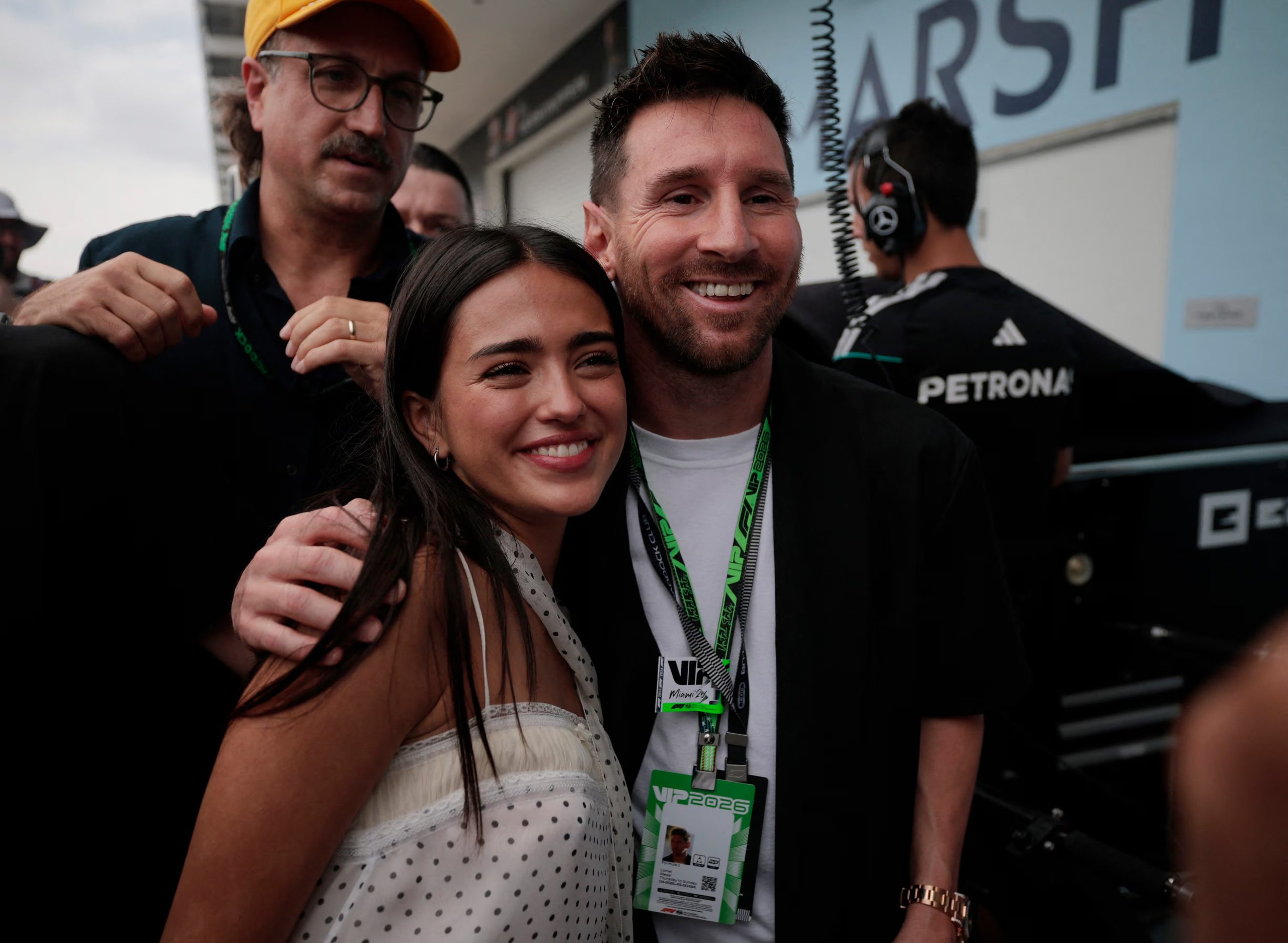 Maia Reficco acompañó a su novio Colapinto y se emocionó al conocer a Lionel Messi (REUTERS/Brian Snyder)