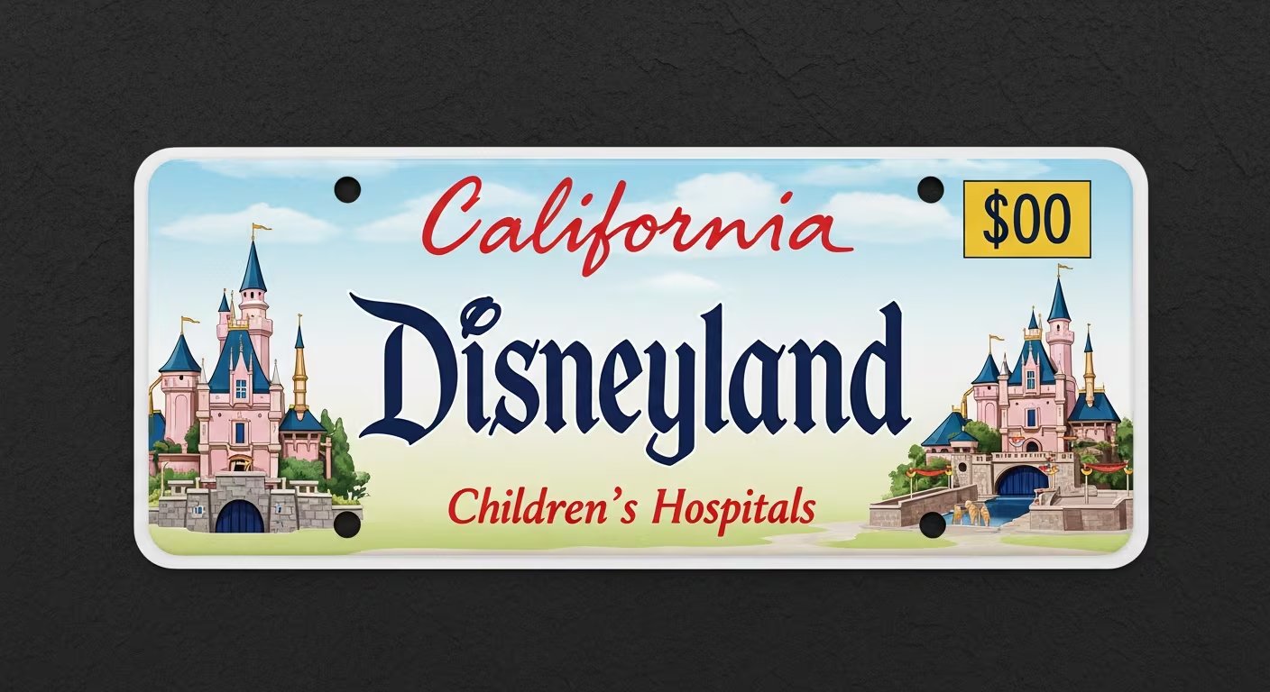 Las placas temáticas permitirán a conductores expresar su afinidad por Disneyland y contribuir al sistema de salud pediátrico (Imagen Ilustrativa Infobae)
