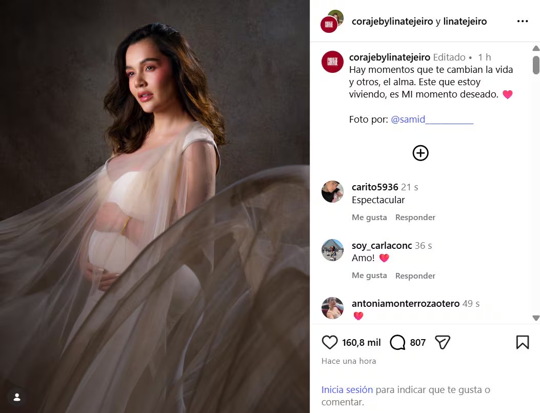 El emotivo mensaje de Lina Tejeiro que conmueve las redes sociales - crédito @linatejeiro/IG
