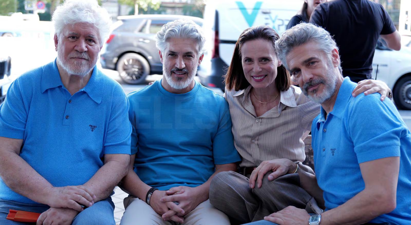 Pedro Almodóvar, , Aitana Sánchez-Gijón y Leonardo Sbaraglia (Gentileza: Leonardo Sbaraglia)