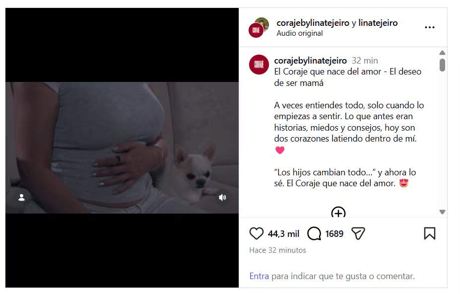 Lina Tejeiro confirmó su embarazo afirmando que hay 