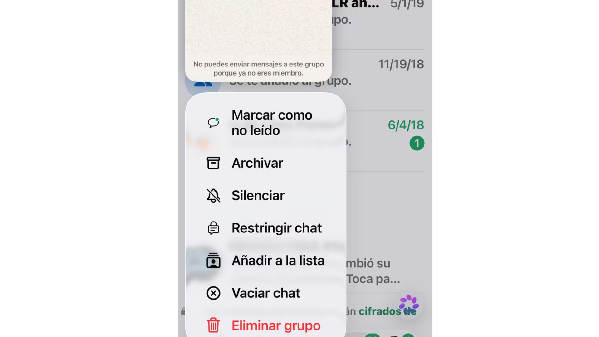 Aparte del rediseño de la barra inferior, el menú contextual ahora se muestra como una ventana flotante.
(Captura iPhone)
