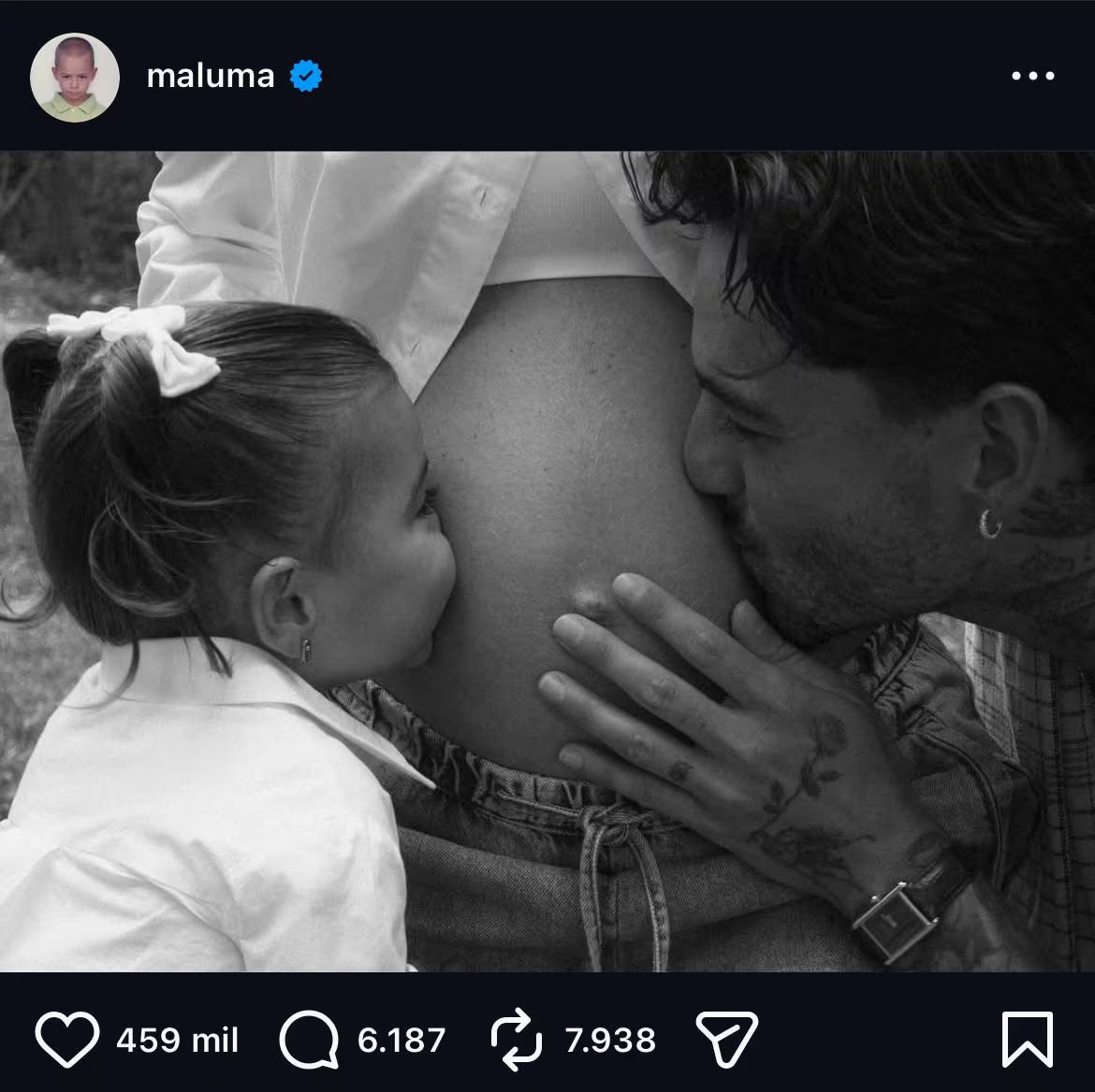 Maluma confirmó que será padre por segunda vez - crédito @maluma/IG