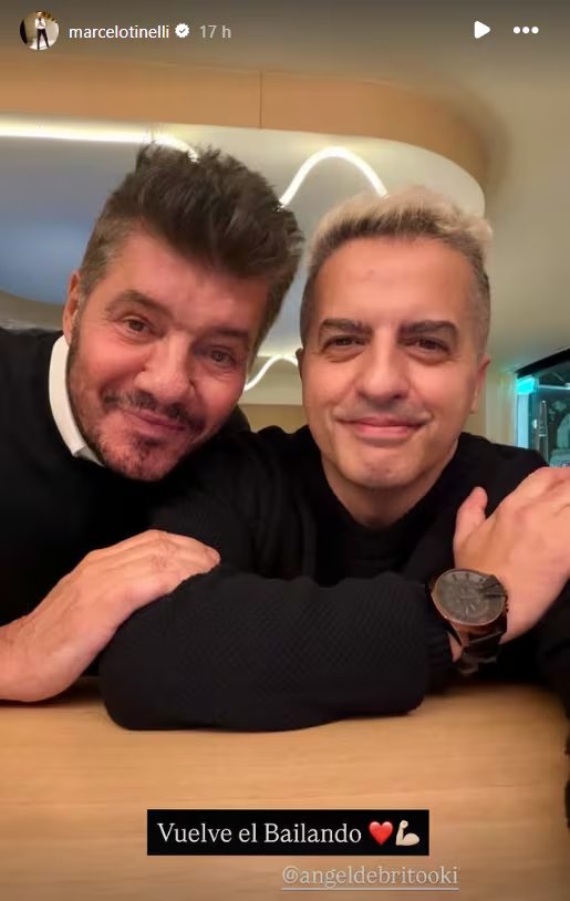 Marcelo Tinelli y Ángel de Brito en el anuncio de la vuelta del Bailando