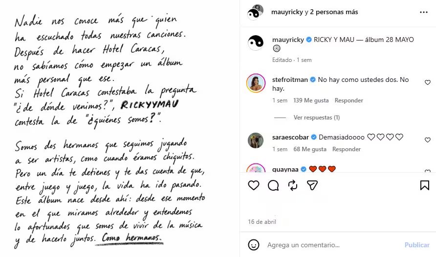 El proceso creativo del nuevo álbum priorizó la conexión con la audiencia, permitiendo a los fans influir en la elección de próximos sencillos durante la gira por América Latina (Instagram)