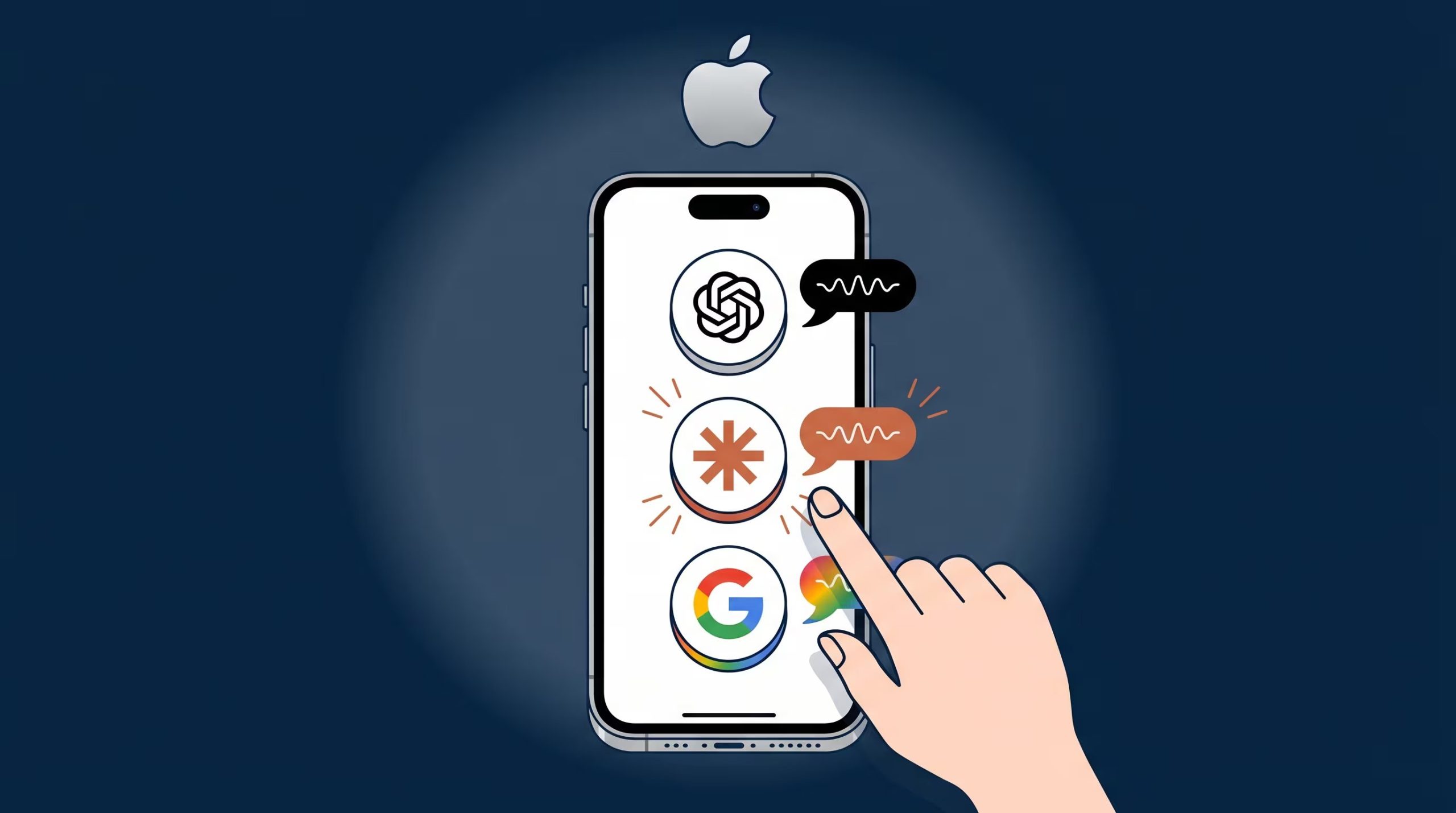 Apple abrirá sus plataformas a otros proveedores de IA como Claude y Gemini, y ChatGPT dejará de ser la única opción integrada en Siri a partir de junio (Imagen Ilustrativa Infobae)