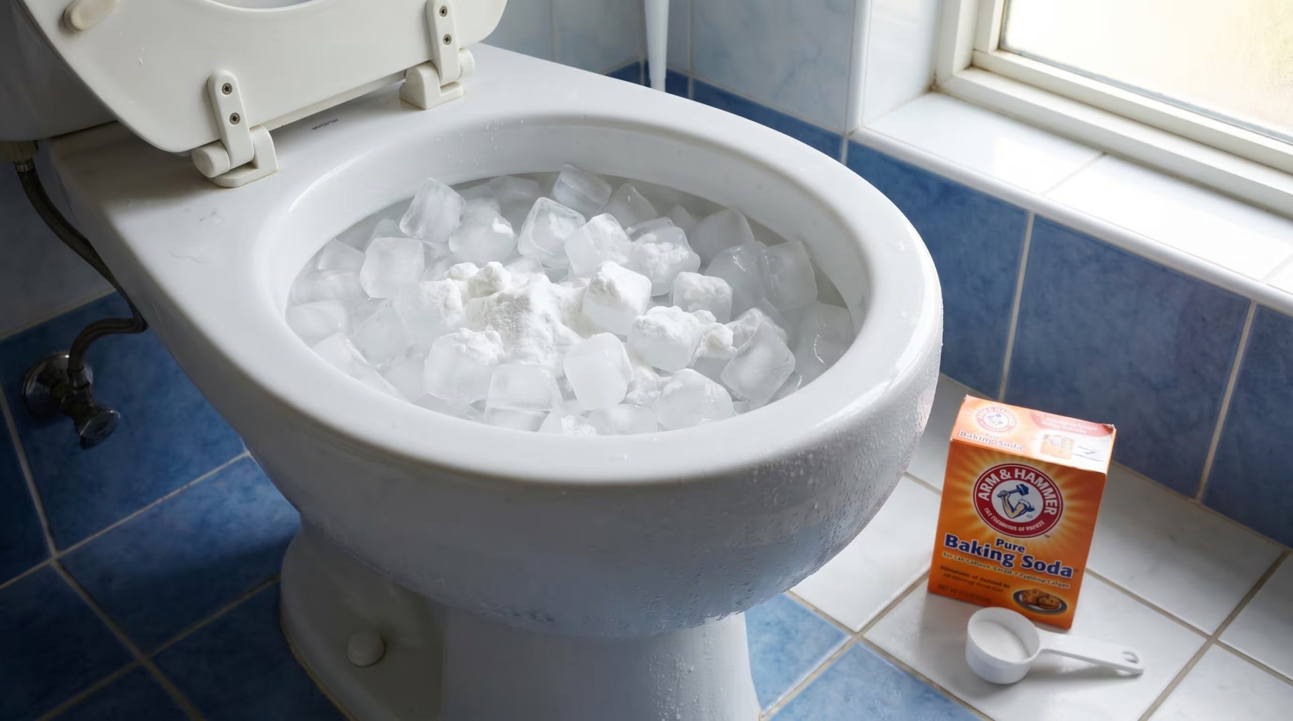 La combinación de hielo con vinagre o bicarbonato potencia el efecto desodorizante y combate manchas leves, ofreciendo una alternativa económica para el mantenimiento del baño - crédito (Imagen Ilustrativa Infobae)