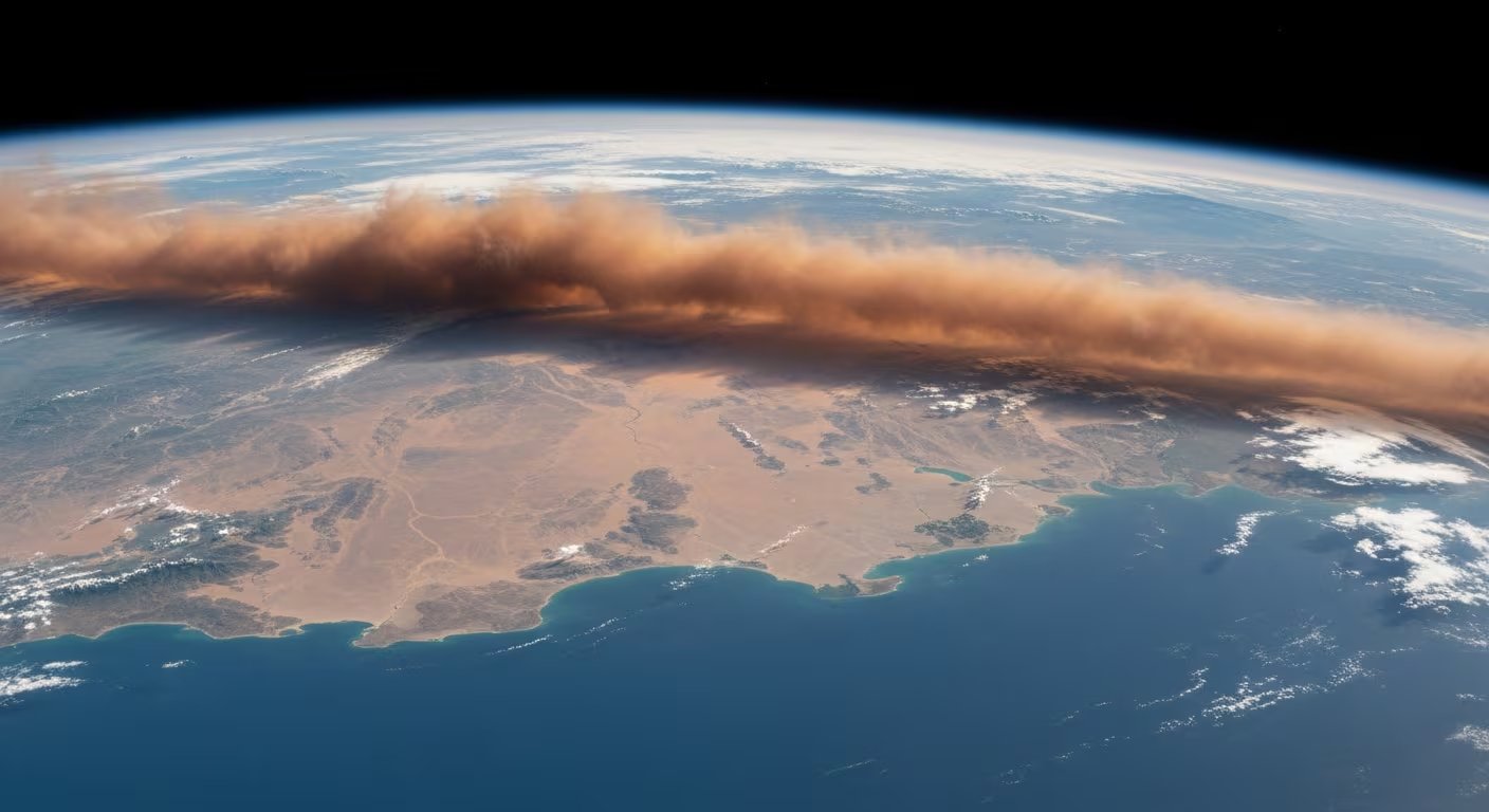 La nueva investigación recalibra el impacto de las partículas gruesas de polvo, clave para mejorar las proyecciones climáticas mundiales (Imagen Ilustrativa Infobae)