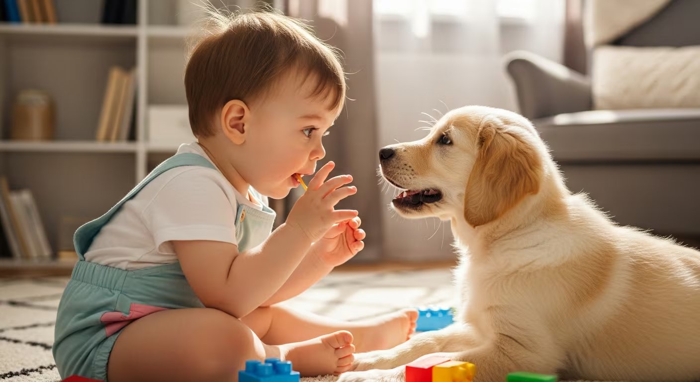 ULos estudios han comprobado la similitud entre el vocabulario de un perro adulto y el de un bebé (Imagen Ilustrativa Infobae)