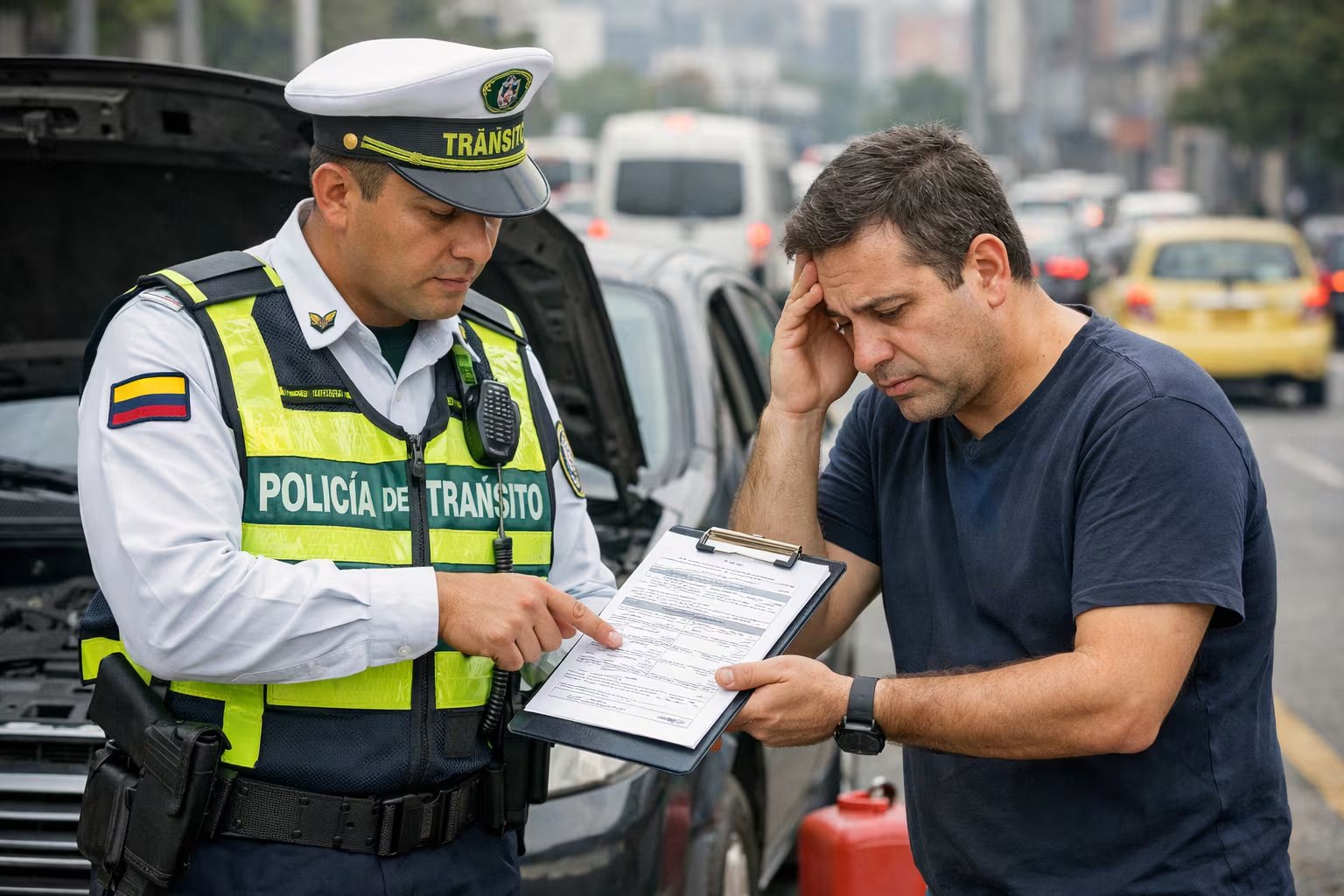 Las autoridades pueden imponer la infracción C03 cuando un vehículo queda inmovilizado en la vía, incluso si la causa es haberse quedado sin combustible - crédito Imagen Ilustrativa Infobae