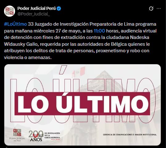 Comunicado del Poder Judicial