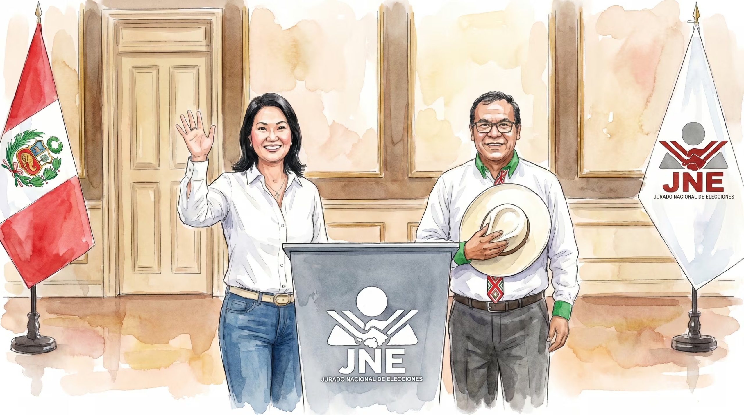 El Jurado Nacional de Elecciones proclamó oficialmente a Keiko Fujimori y Roberto Sánchez como candidatos a la segunda vuelta presidencial 2026 en Perú.

