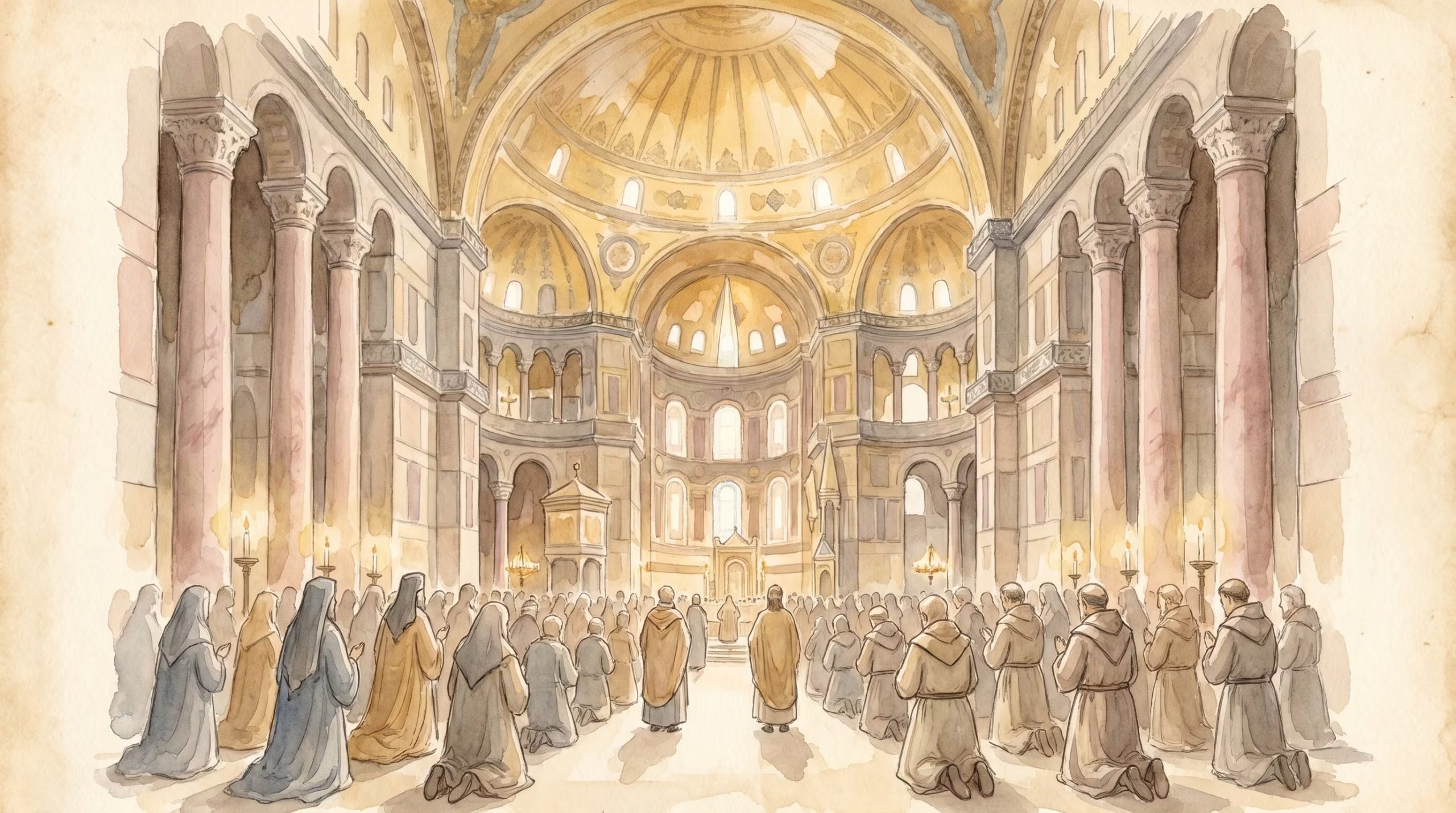 Enemigos por fe, hermanos por el miedo. Esa noche, bajo la cúpula de Santa Sofía, las diferencias que habían dividido a la cristiandad dejaron de importar
(Imagen Ilustrativa Infobae)