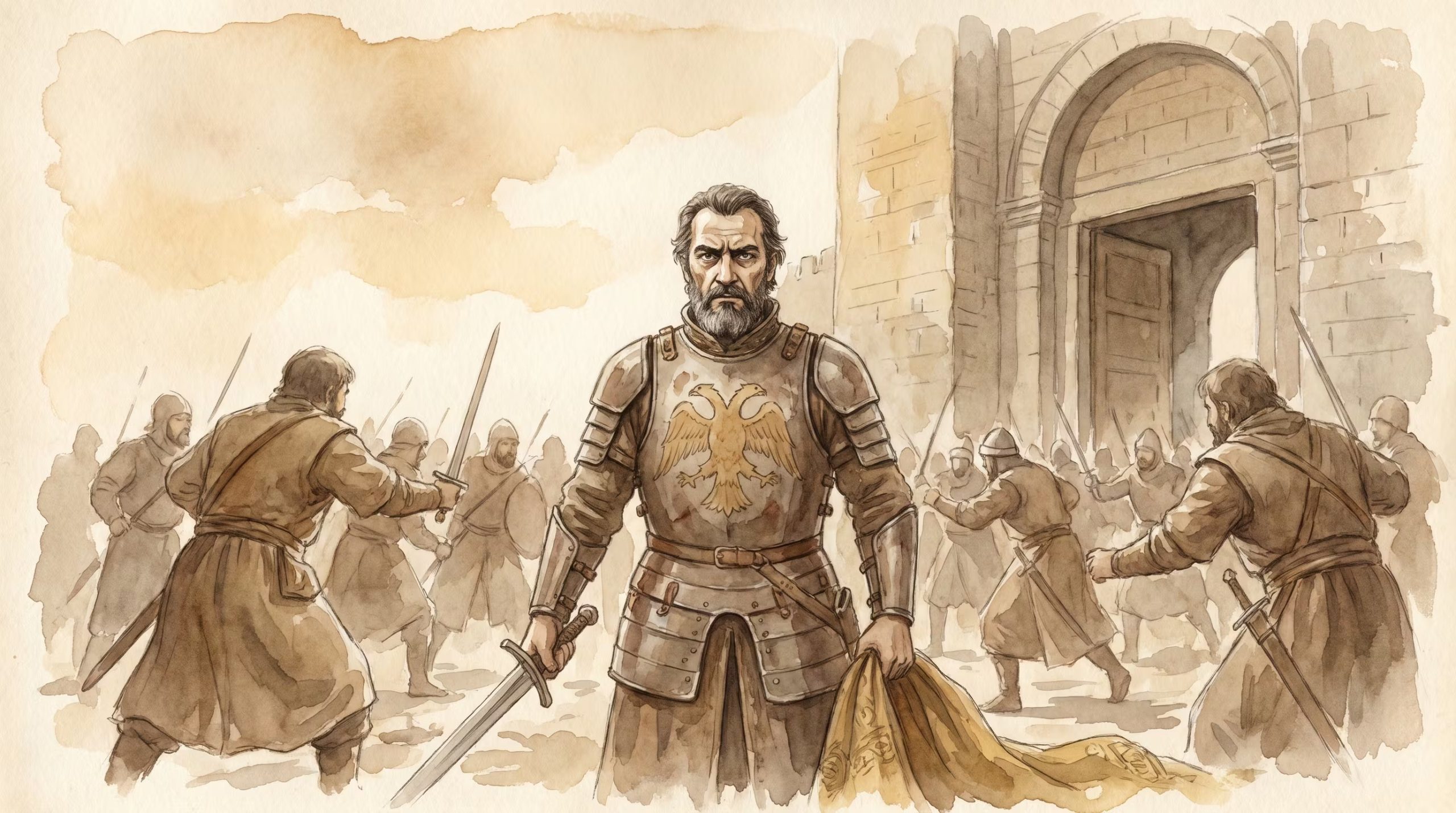 Al amanecer del 29 de mayo, Constantino XI arrojó su manto imperial y se lanzó al combate junto a sus últimos hombres cerca de la Puerta de San Romano. Su cuerpo jamás fue encontrado
(Imagen Ilustrativa Infobae)