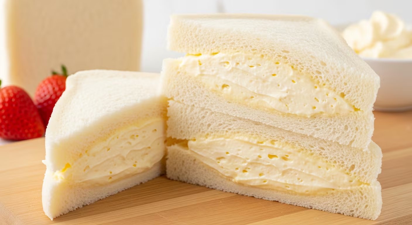 El sándwich de crema japonés es ideal para preparar en casa debido a su sencillez, sin necesidad de técnicas ni herramientas complicadas. - (Imagen Ilustrativa Infobae)