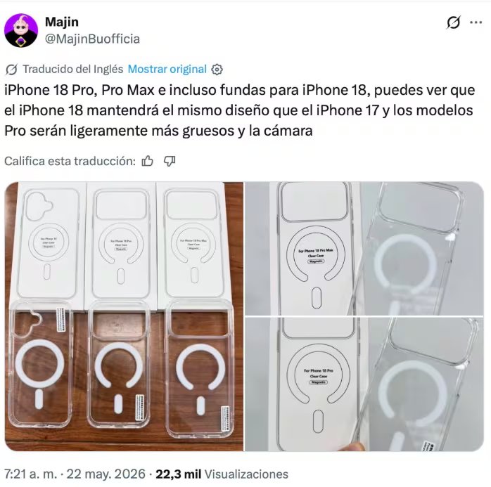 Filtraciones revelan cómo es la funda el iPhone 18.