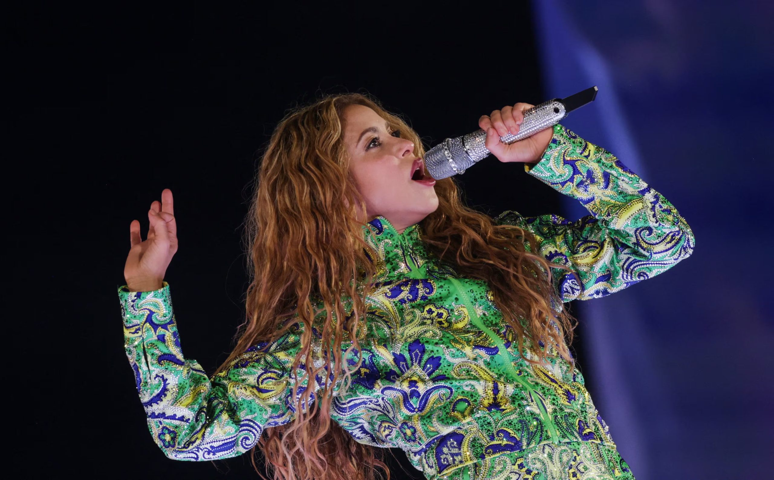 Shakira performs during an open concert at the Copacabana beach in Rio de Janeiro, Brazil May 2, 2026. REUTERS/Ricardo Moraes