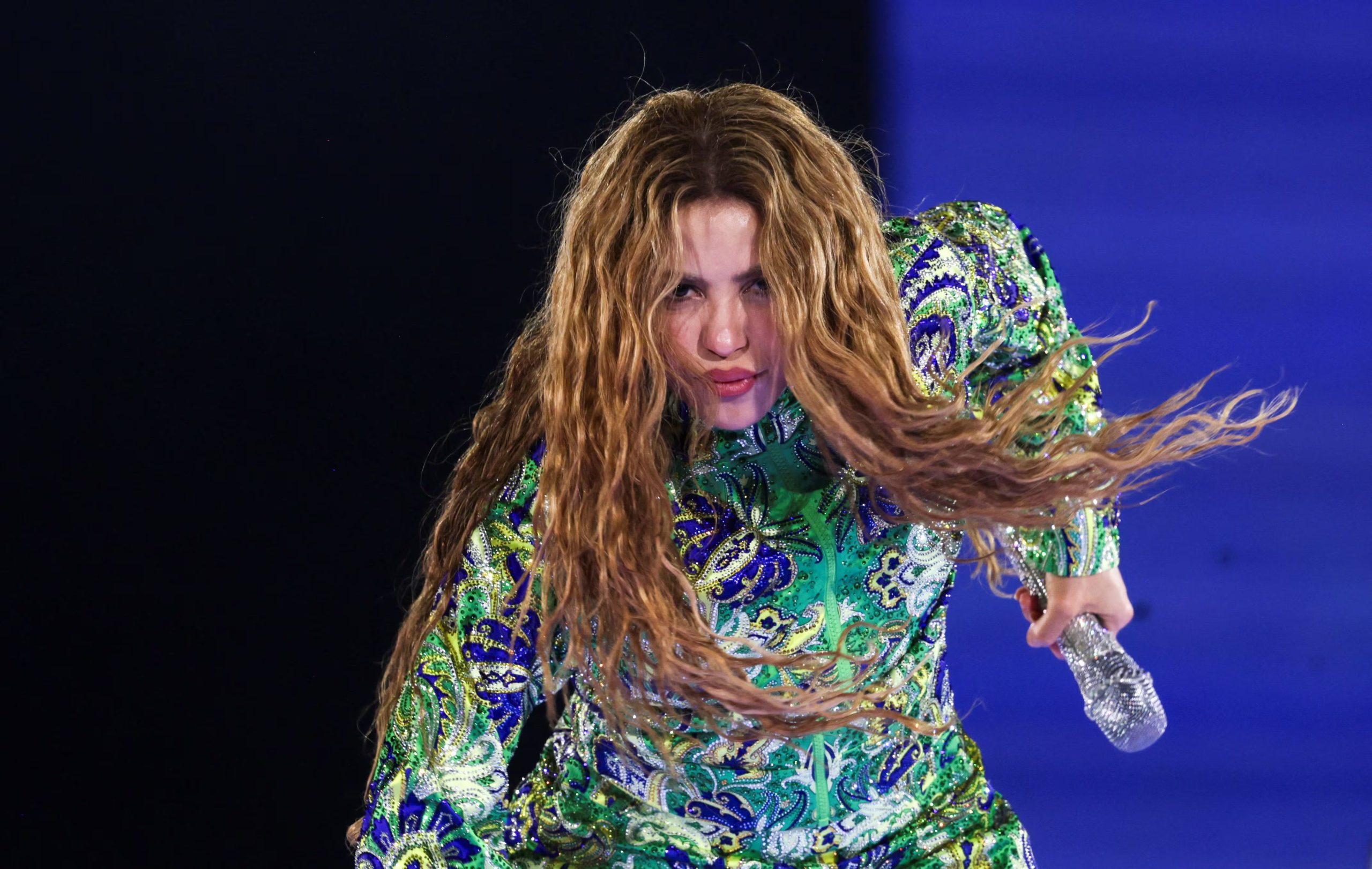 Shakira performs during an open concert at the Copacabana beach in Rio de Janeiro, Brazil May 2, 2026. REUTERS/Ricardo Moraes