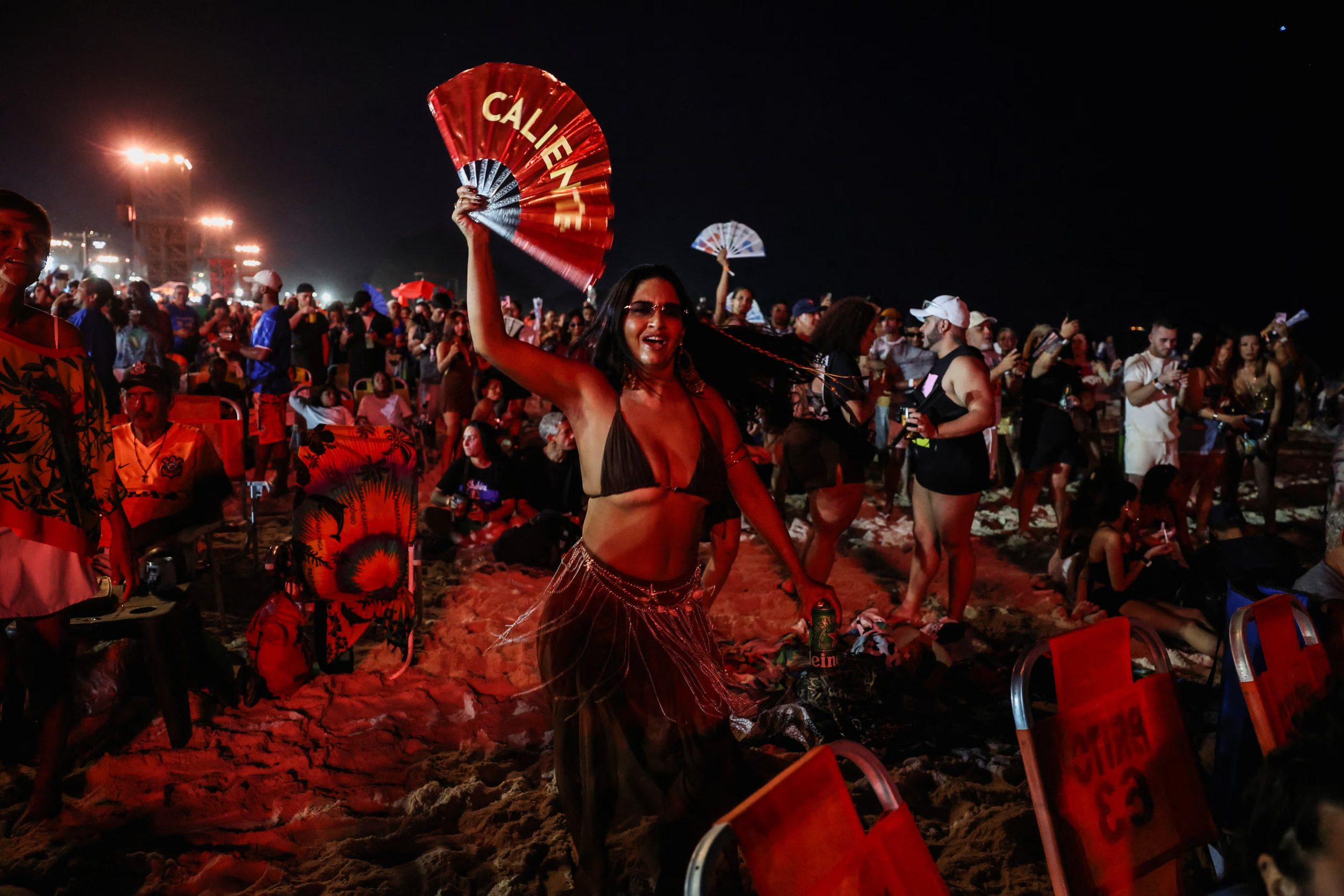 Fans gather at Copacabana beach ahead of Shakira's open concert in Rio de Janeiro, Brazil, May 2, 2026. REUTERS/Pilar Olivares