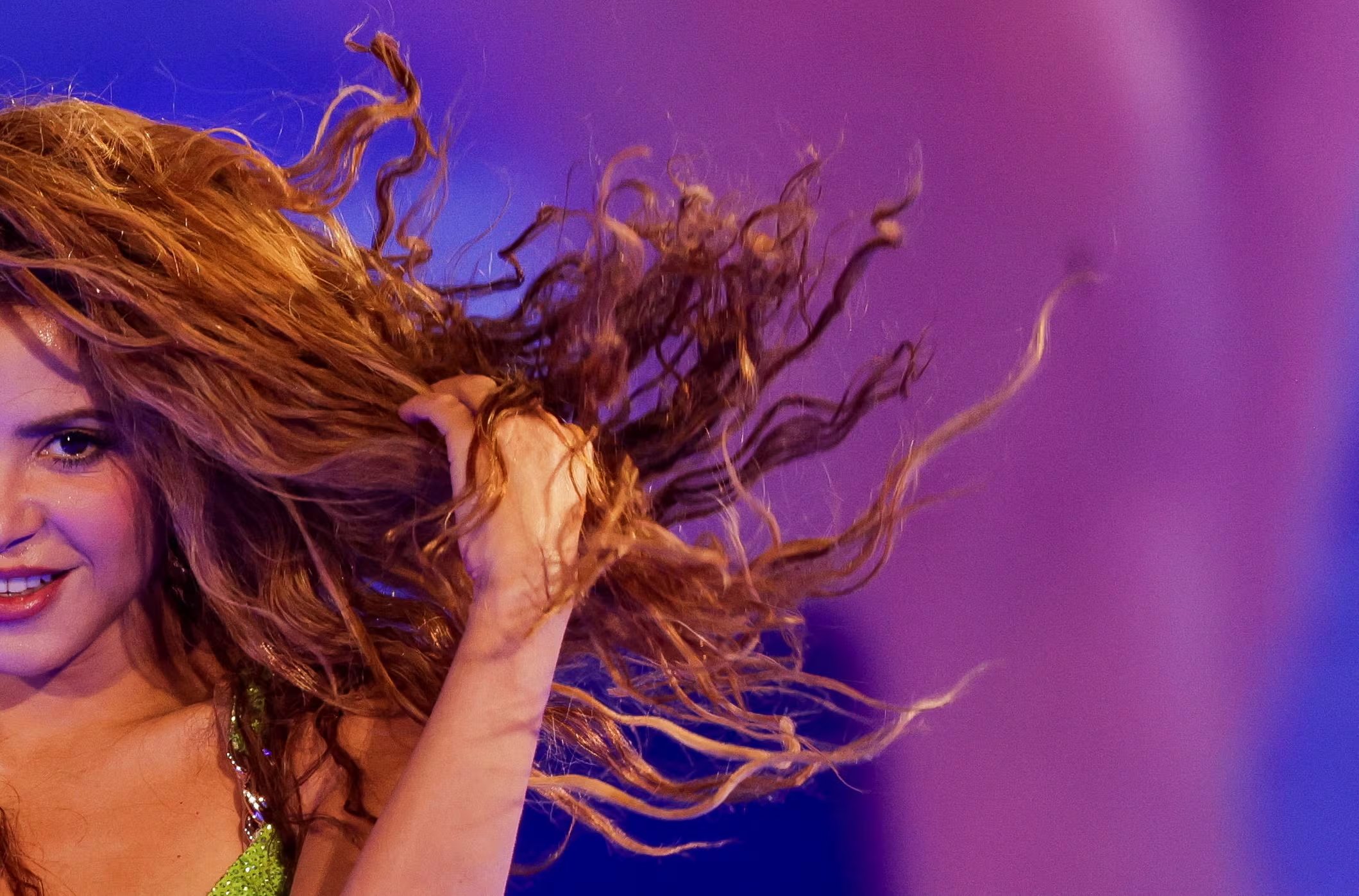 Shakira performs during an open concert at the Copacabana beach in Rio de Janeiro, Brazil May 2, 2026. REUTERS/Ricardo Moraes