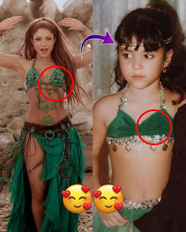 Shakira revivió en 'Dai Dai' un atuendo de su infancia - crédito @faranduleandoof/IG