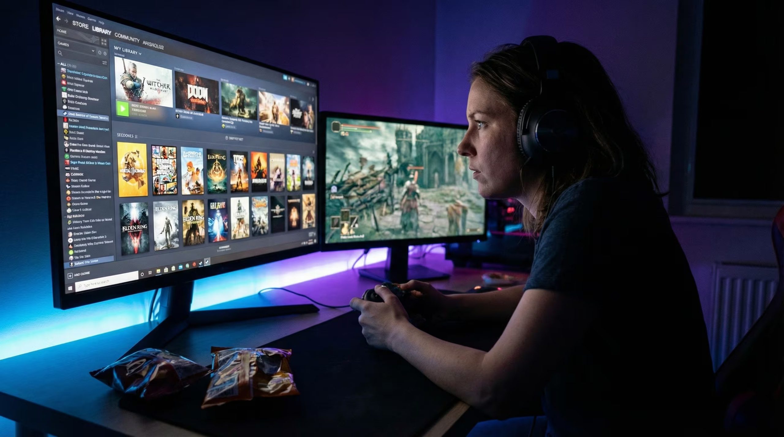 Steam permite gestionar una biblioteca personal con instaladores, guardados en la nube y logros. (Imagen Ilustrativa Infobae)