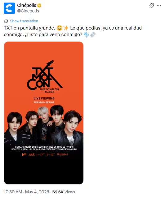 TXT presentará MOA CON en las salas de cine en México. (captura de pantalla)