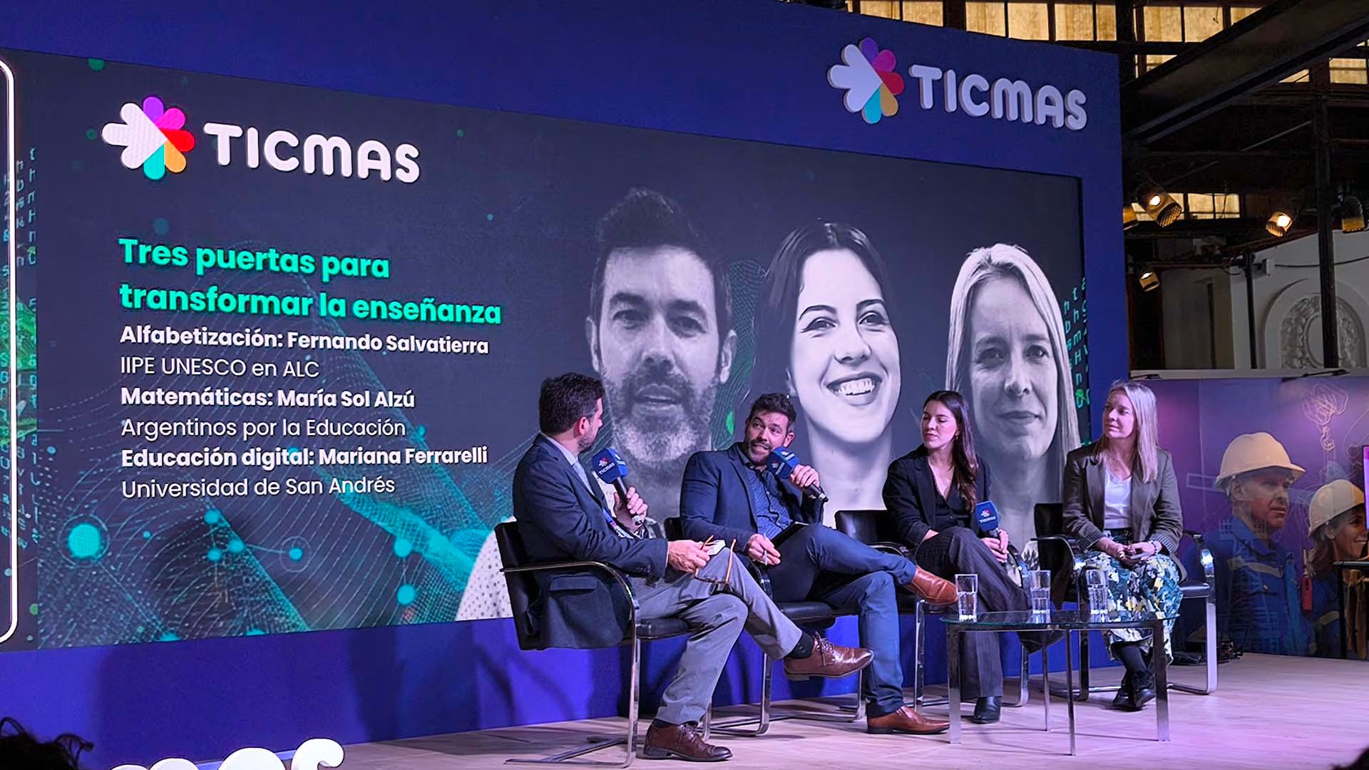 Tres puertas para transformar la enseñanza, el panel en el que participaron Fernando Salvatierra, María Sol Alzu y Mariana Ferrarelli