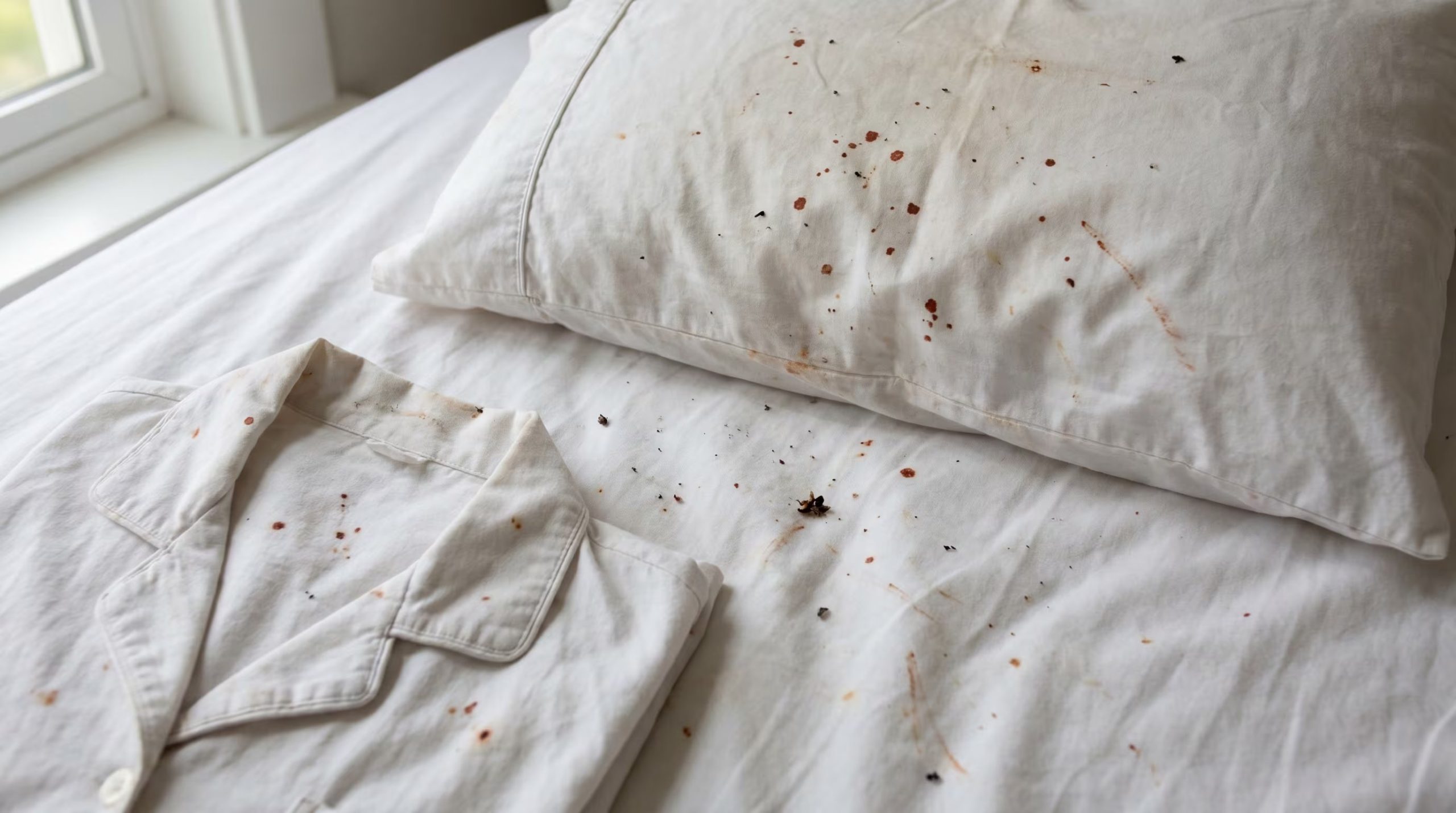 Estas máculas pueden deberse al aplastamiento accidental de chinches tras alimentarse, cuando la persona se mueve por la noche, o a la purga fisiológica durante la succión. (Imagen Ilustrativa Infobae)