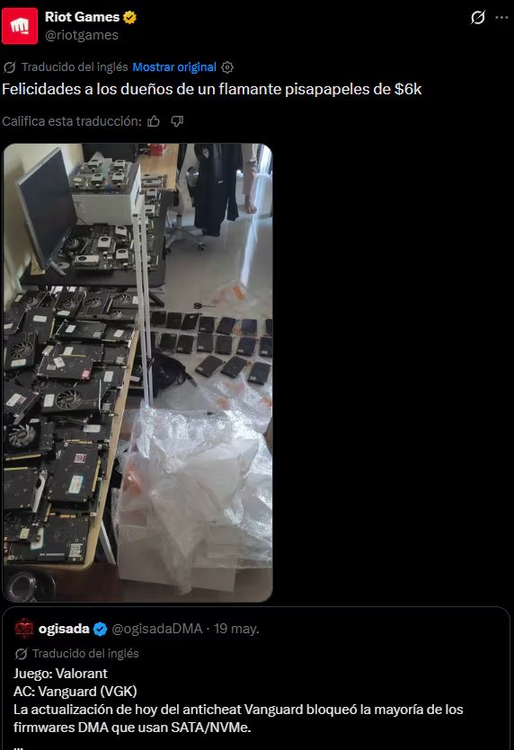 Riot Games se burla de usuarios sus PC fueron afectados por el sistema antitrampas de Valorant.