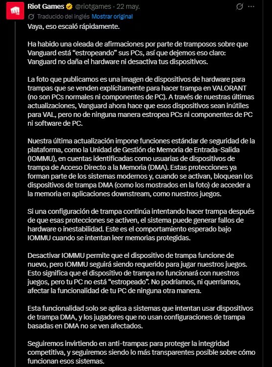 Riot Games revela cómo funciona su sistema de antitrampas.