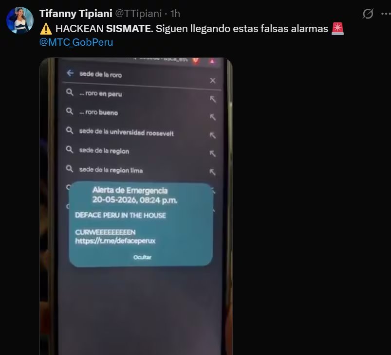 “Fue aterrador”: peruanos cuentan cómo vivieron la falsa alerta del SISMATE en sus celulares. Captura: X.