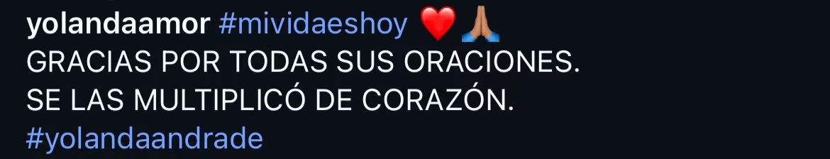 A pesar de su difícil situación médica, Yolanda Andrade continúa expresando gratitud a su público y actualizando sobre su recuperación mediante redes sociales y actos públicos. - (Instagram)