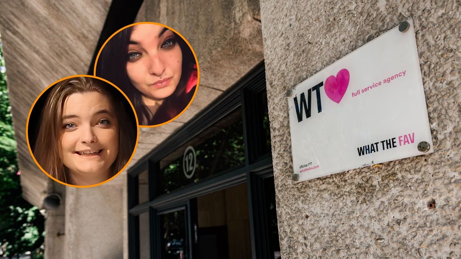 Fachada de la oficina de la empresa What The Fav, perteneciente a las hijas de José Luis Rodríguez Zapatero, Laura y Alba Rodríguez Espinosa (Montaje Infobae con imágenes de Carlos Luján / Europa Press y captura de Youtube e Instagram)