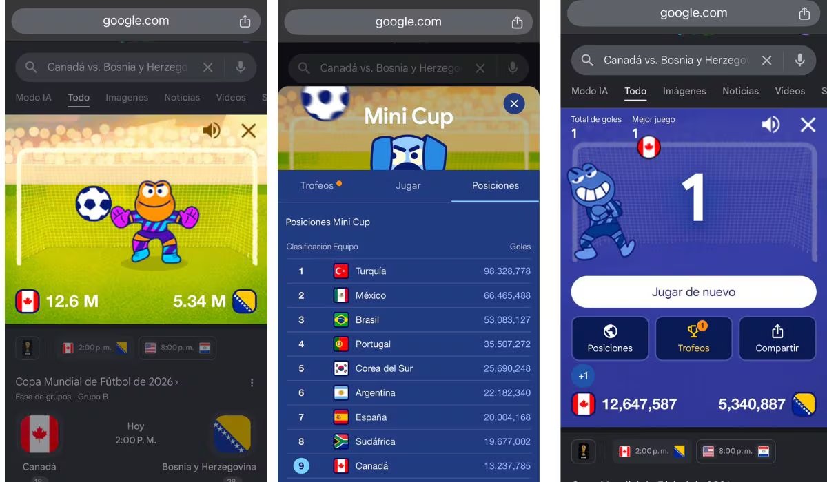 El juego incluye una clasificación de las selecciones con más goles. (Google)
