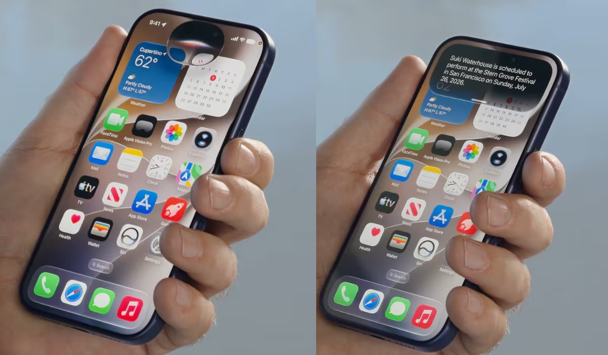 Al interactuar con Siri AI, se habilitará una ventana en la parte superior de la pantalla del dispositivo. (Apple)